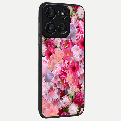  Bloom Crush Fantasy back cover For Moto Edge 60 slim fit glass case with vibrant aesthetic design