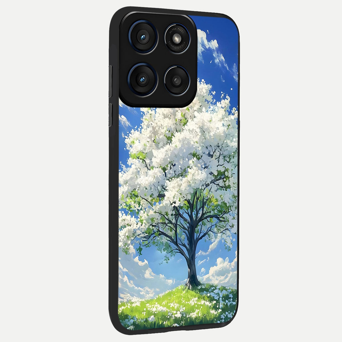  Blossom Sky Serenity back cover For Moto Edge 60 slim fit glass case with vibrant aesthetic design
