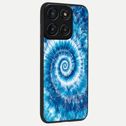  Blue Galaxy Wave back cover For Moto Edge 60 slim fit glass case with vibrant aesthetic design