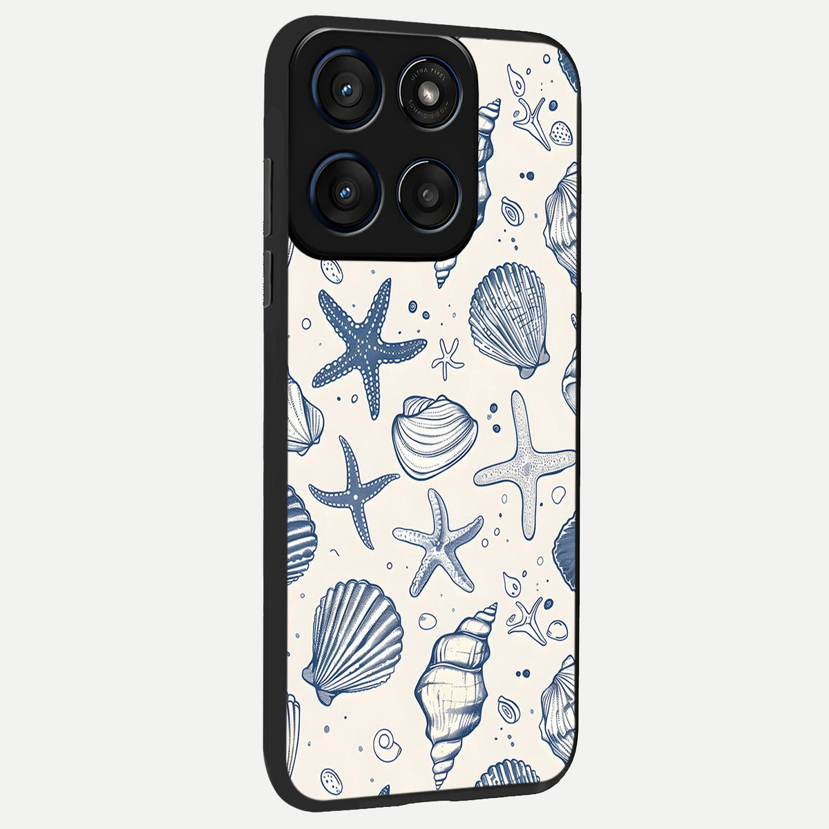  Blue Ocean Outline back cover For Moto Edge 60 slim fit glass case with vibrant aesthetic design