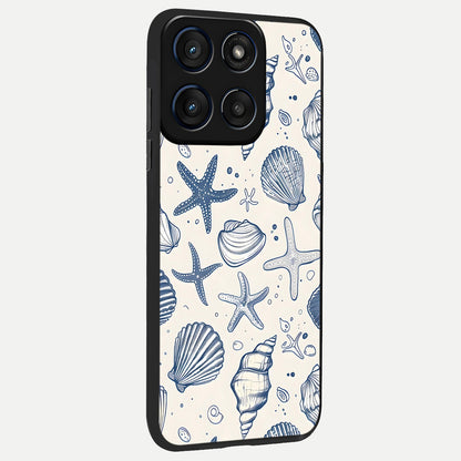  Blue Ocean Outline back cover For Moto Edge 60 slim fit glass case with vibrant aesthetic design