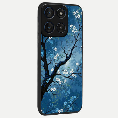  Blue Tree Serenity back cover For Moto Edge 60 slim fit glass case with vibrant aesthetic design