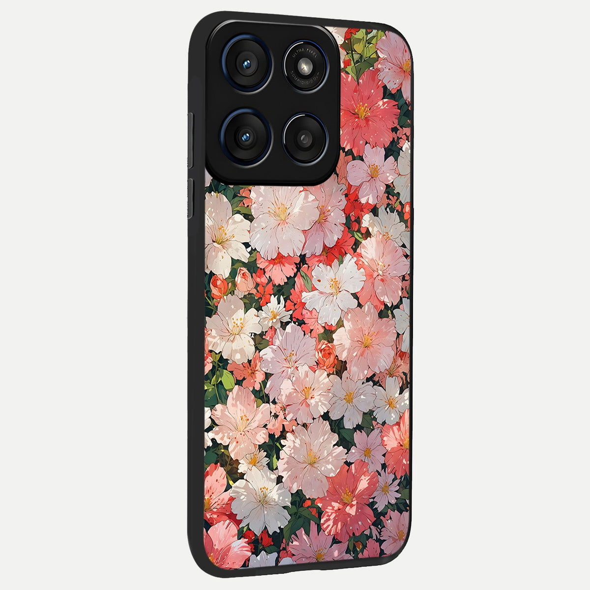  Blush Bloom Field back cover For Moto Edge 60 slim fit glass case with vibrant aesthetic design