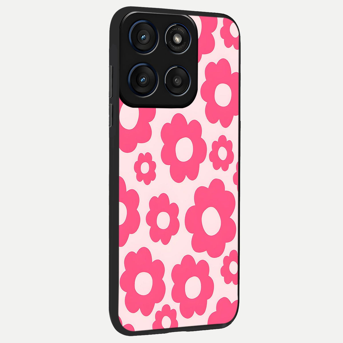  Blush Flower Pop back cover For Moto Edge 60 slim fit glass case with vibrant aesthetic design