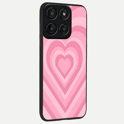  Blush Heart Waves back cover For Moto Edge 60 slim fit glass case with vibrant aesthetic design