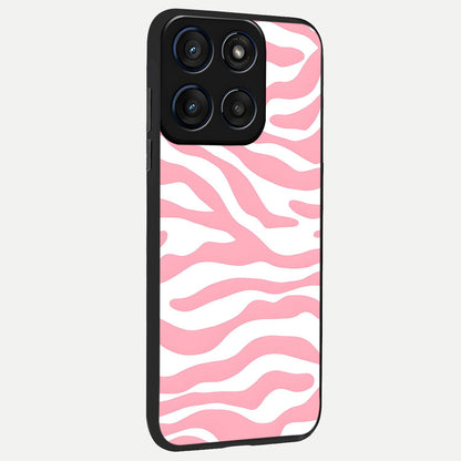  Blush Zebra Flow back cover For Moto Edge 60 slim fit glass case with vibrant aesthetic design