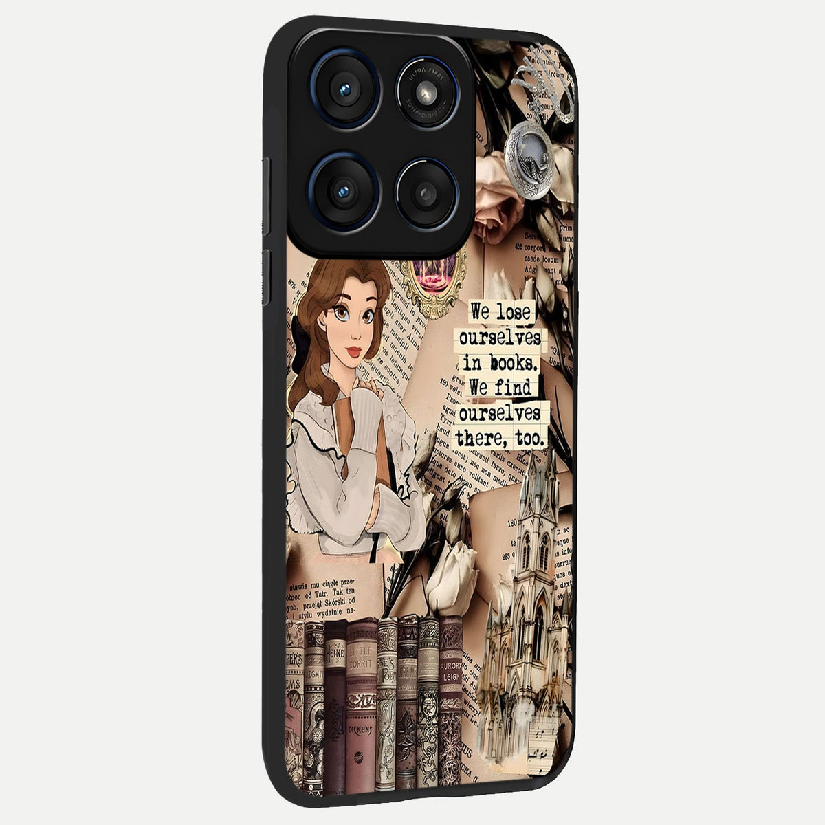  Bookish Dream World back cover For Moto Edge 60 slim fit glass case with vibrant aesthetic design