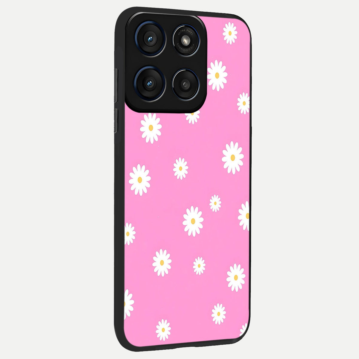  Bubblegum Daisy Pop back cover For Moto Edge 60 slim fit glass case with vibrant aesthetic design