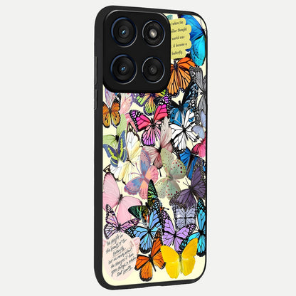  Butterflies Petal Dream back cover For Moto Edge 60 slim fit glass case with vibrant aesthetic design