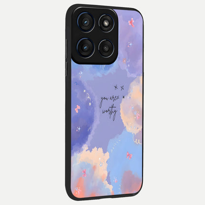  Celestial Cloud Magic back cover For Moto Edge 60 slim fit glass case with vibrant aesthetic design