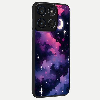  Celestial Moon Magic back cover For Moto Edge 60 slim fit glass case with vibrant aesthetic design