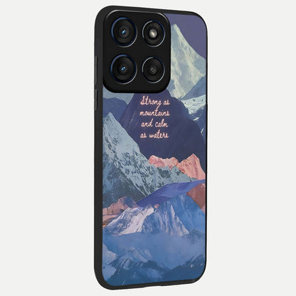  Celestial Mountain Calm back cover For Moto Edge 60 slim fit glass case with vibrant aesthetic design