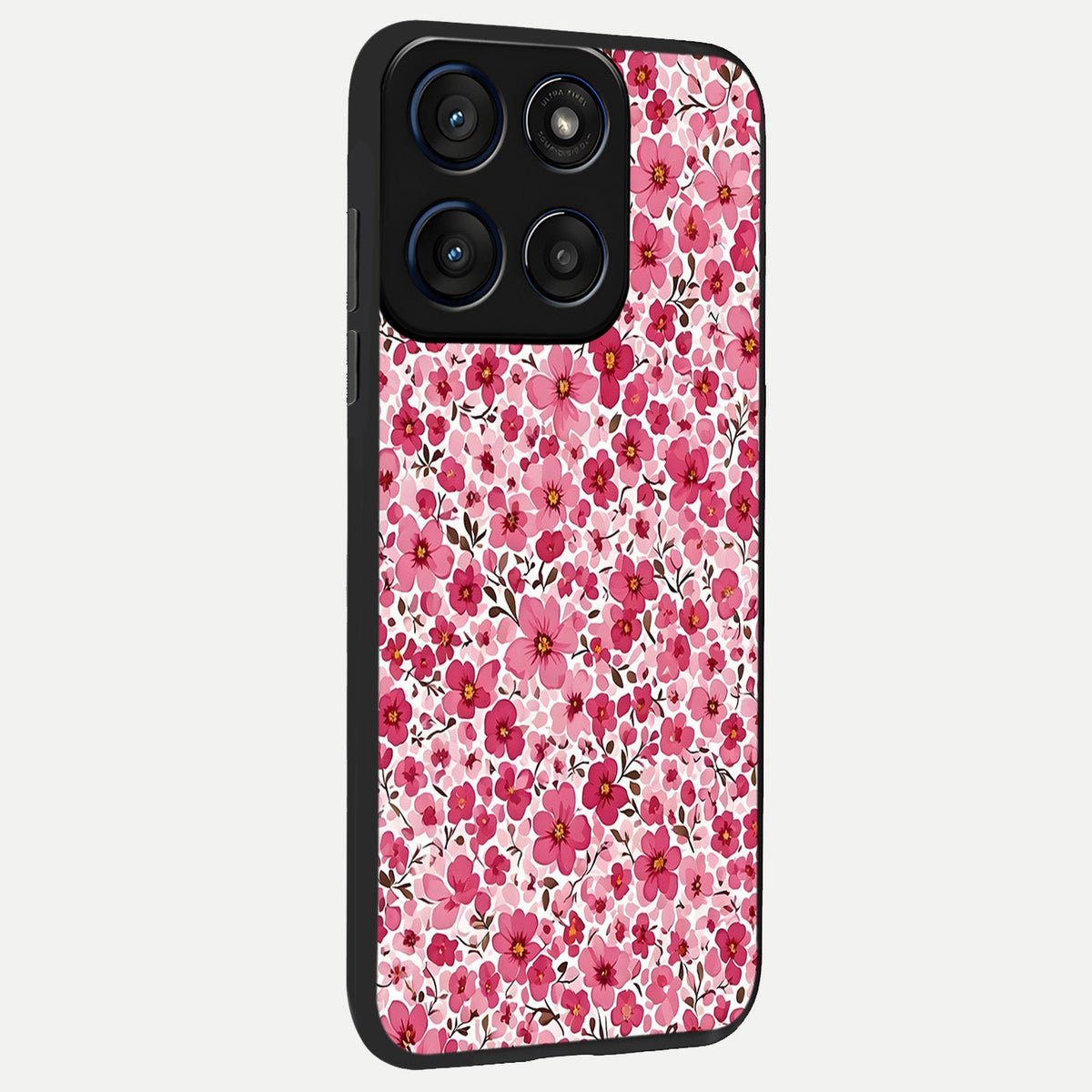  Cherry Blossom Charm back cover For Moto Edge 60 slim fit glass case with vibrant aesthetic design