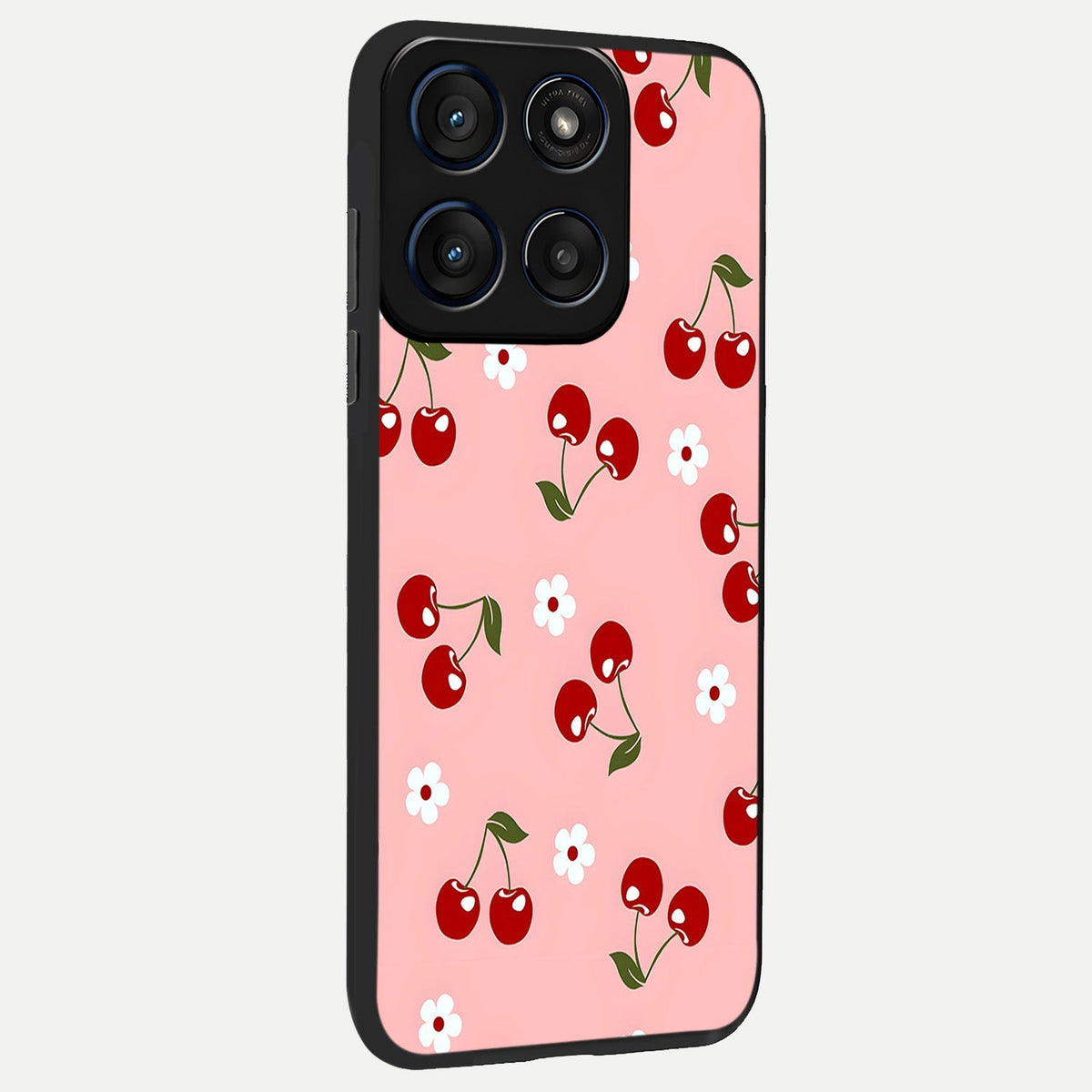  Cherry Love Mood back cover For Moto Edge 60 slim fit glass case with vibrant aesthetic design