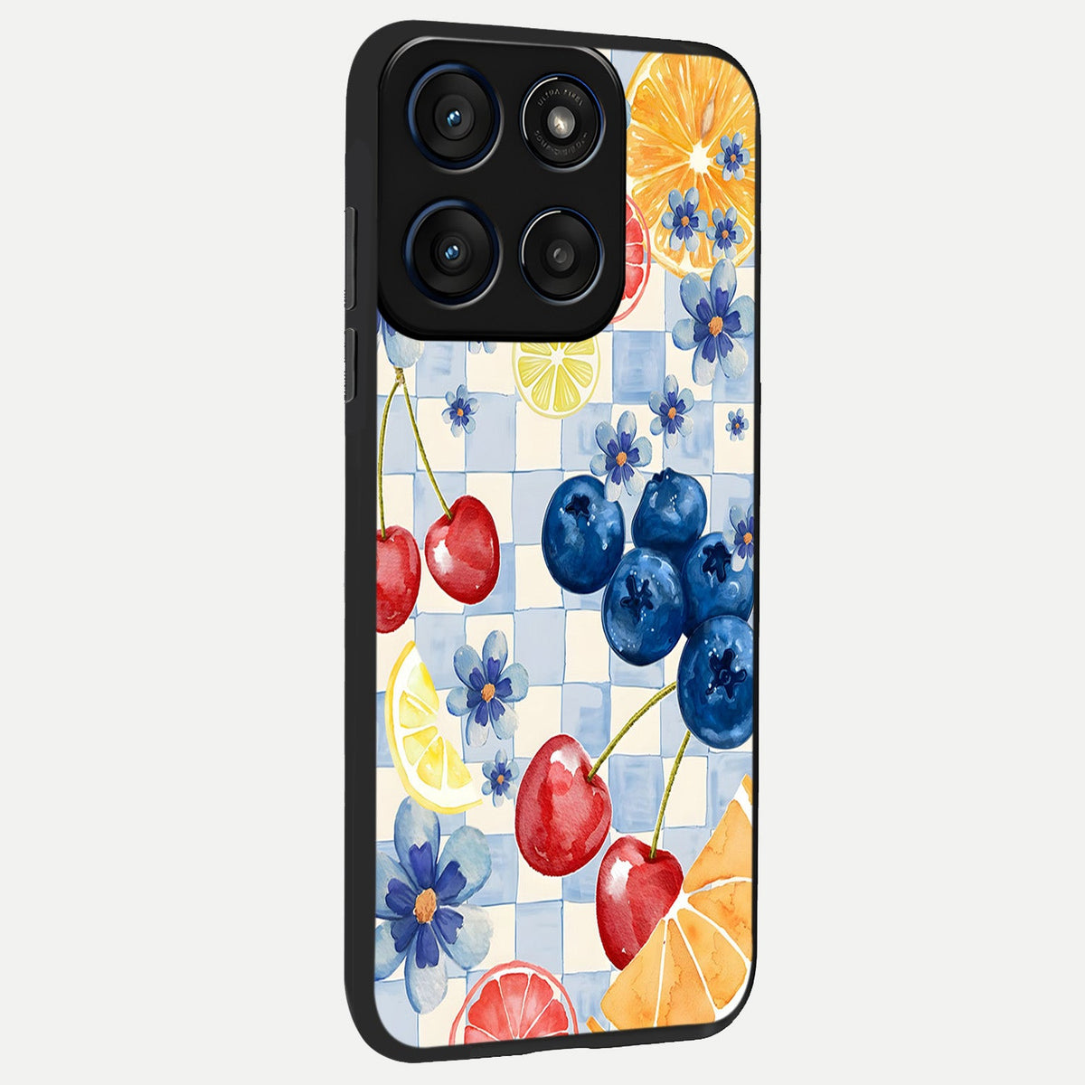  Citrus Bloom Joy back cover For Moto Edge 60 slim fit glass case with vibrant aesthetic design