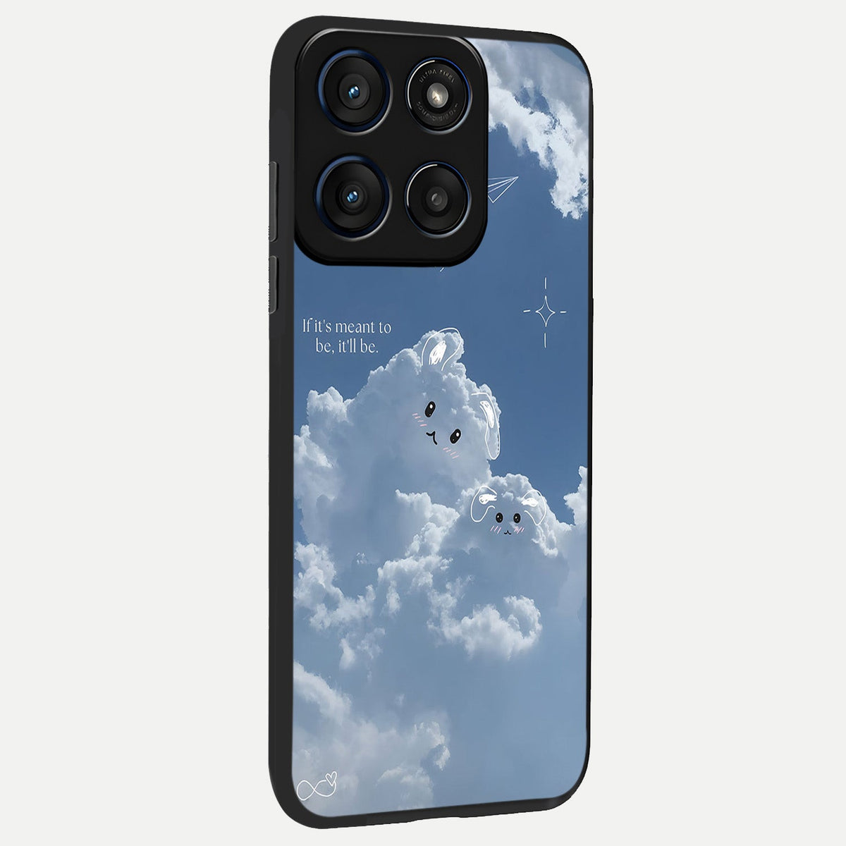  Cloud Bunny Dreams back cover For Moto Edge 60 slim fit glass case with vibrant aesthetic design