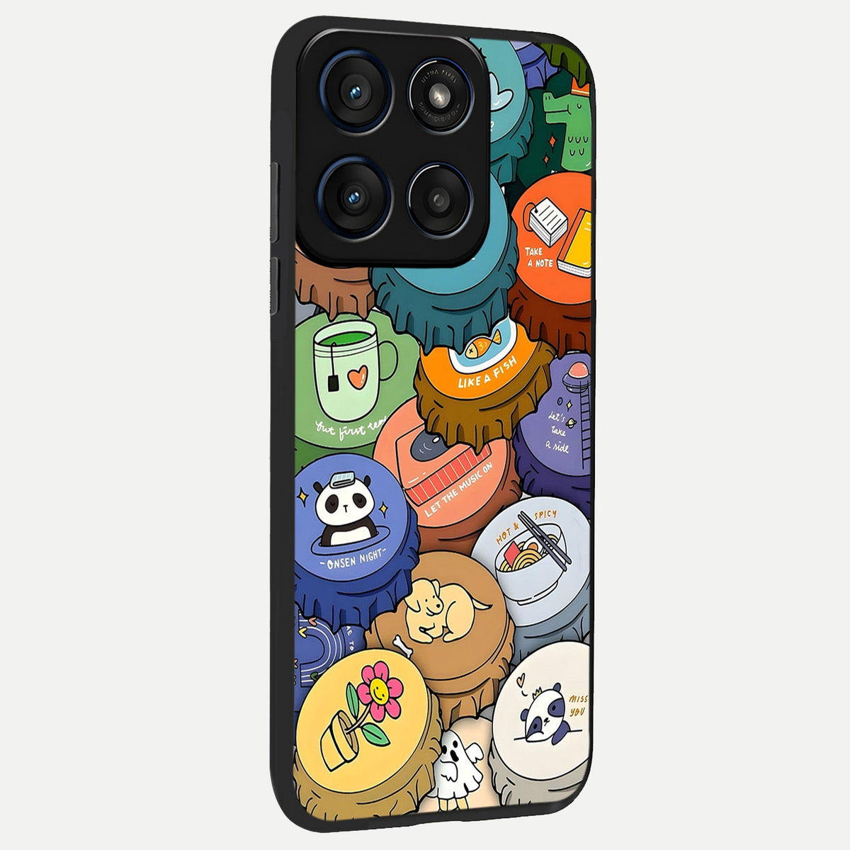  Coins Patterns back cover For Moto Edge 60 slim fit glass case with vibrant aesthetic design