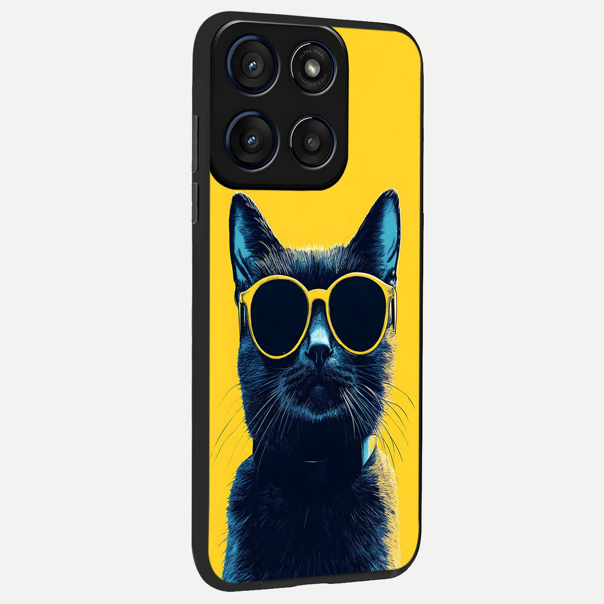  Cool Cat Vibes back cover For Moto Edge 60 slim fit glass case with vibrant aesthetic design