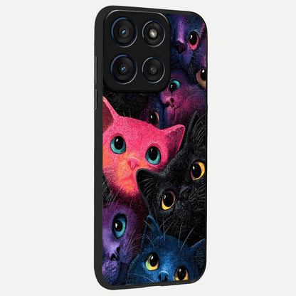  Cosmic Cats Dreams back cover For Moto Edge 60 slim fit glass case with vibrant aesthetic design