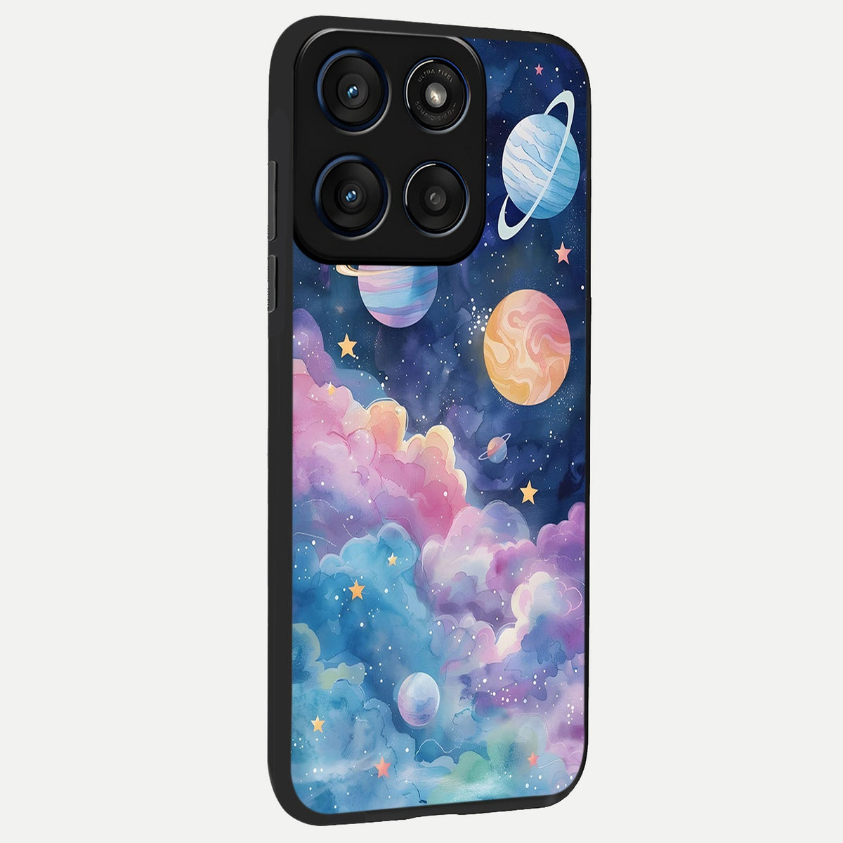  Cosmic Planet Dreams back cover For Moto Edge 60 slim fit glass case with vibrant aesthetic design