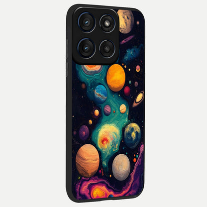  Cosmic Planet Journey back cover For Moto Edge 60 slim fit glass case with vibrant aesthetic design