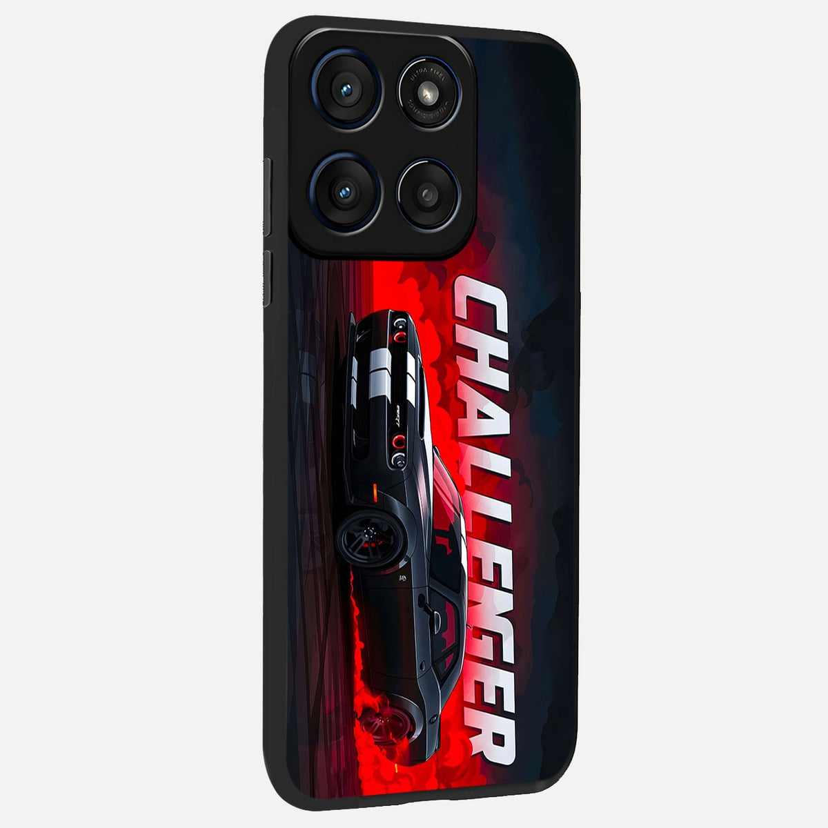  Crimson Challenger Fury back cover For Moto Edge 60 slim fit glass case with vibrant aesthetic design