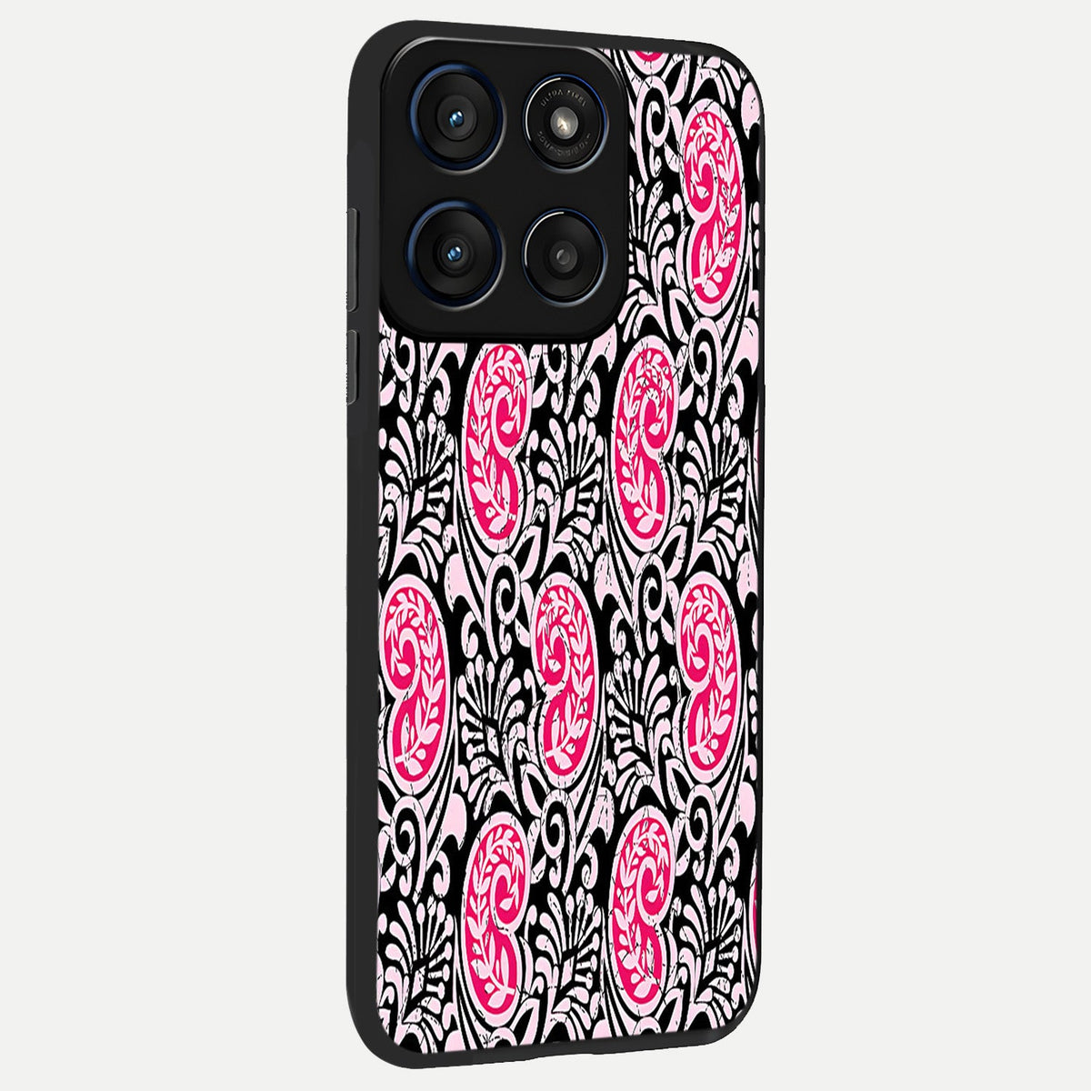  Crimson Paisley Charm back cover For Moto Edge 60 slim fit glass case with vibrant aesthetic design