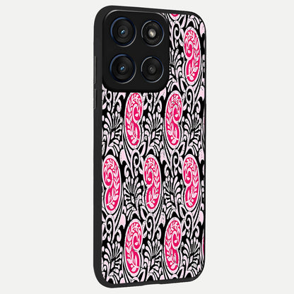  Crimson Paisley Charm back cover For Moto Edge 60 slim fit glass case with vibrant aesthetic design