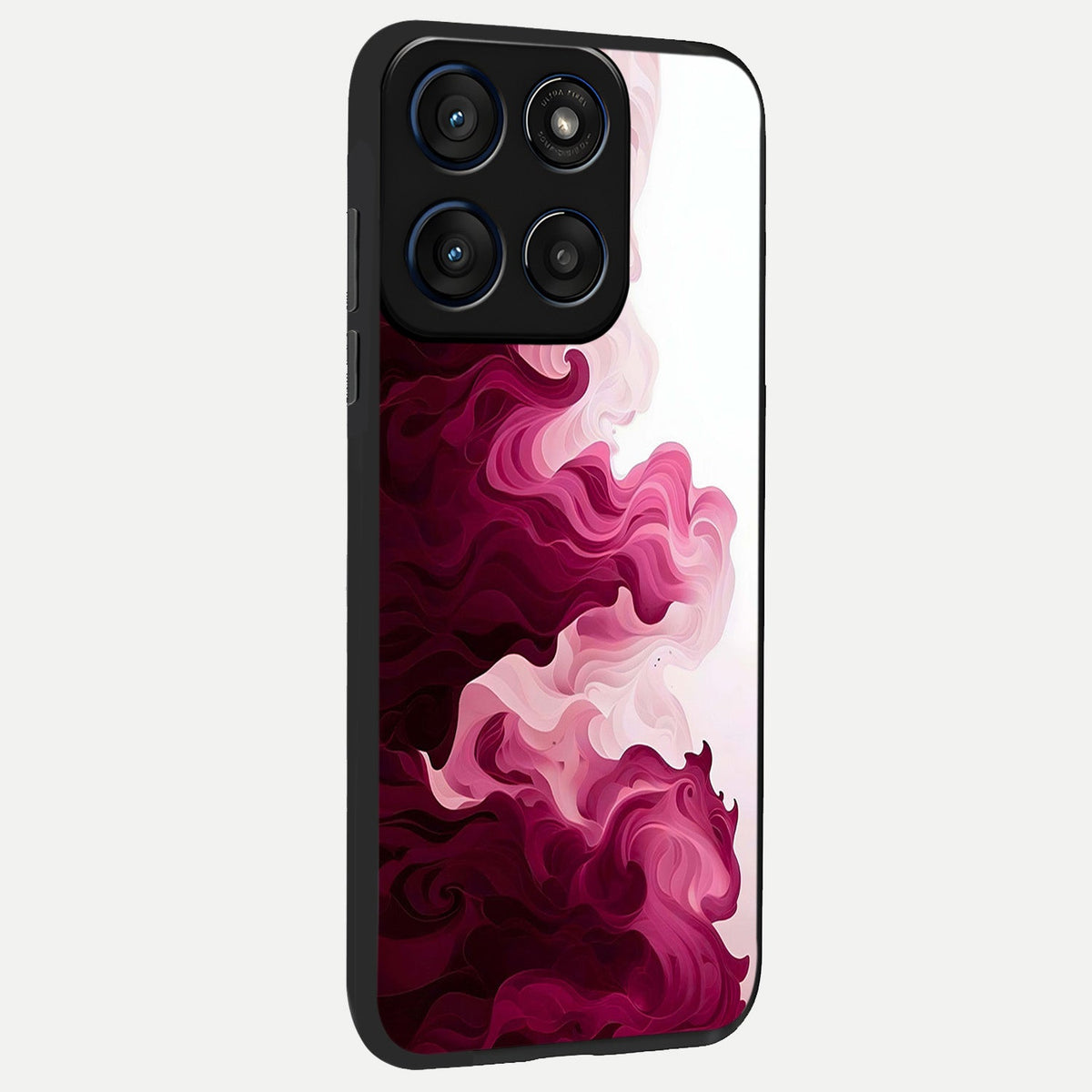  Crimson Wave Flow back cover For Moto Edge 60 slim fit glass case with vibrant aesthetic design