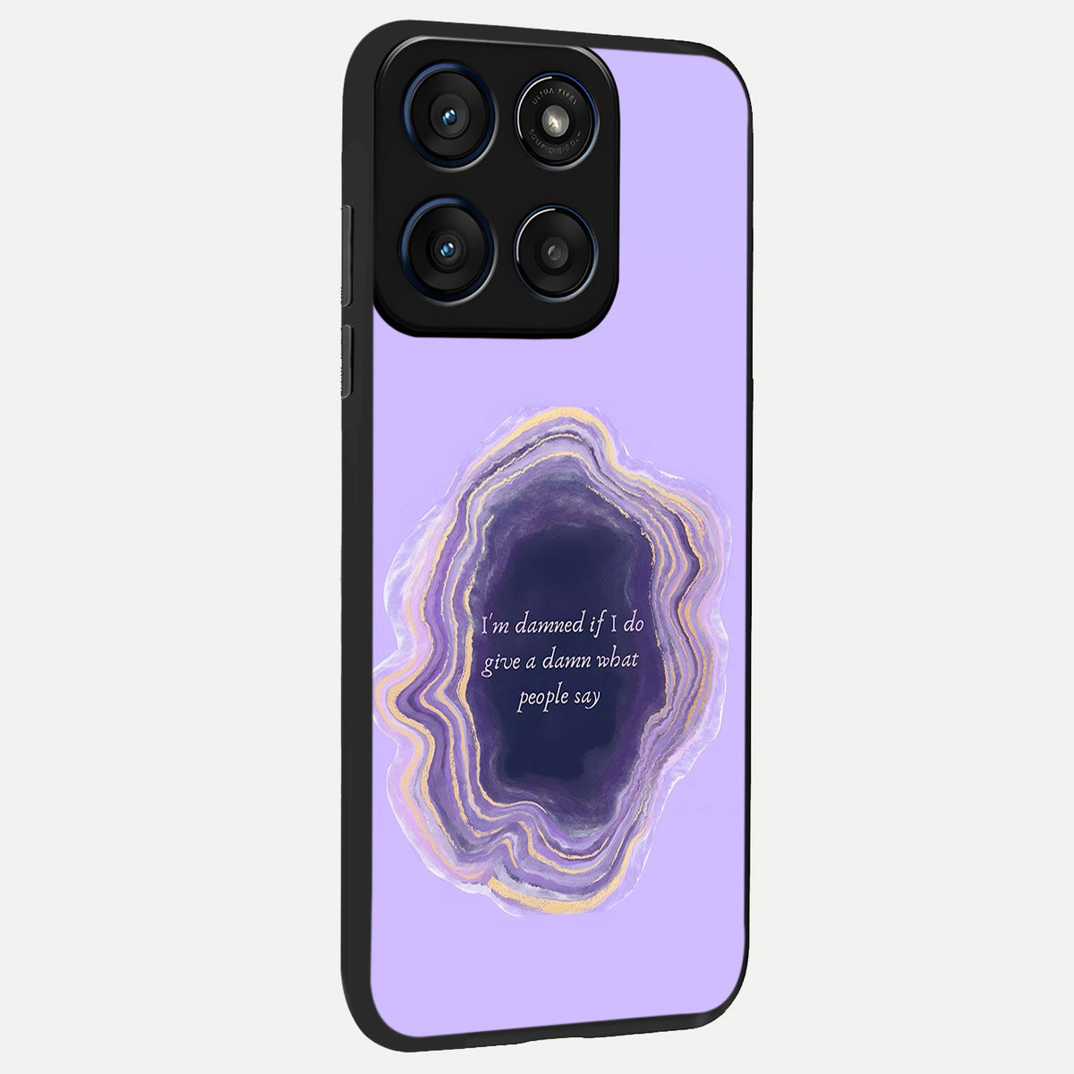  Damned People Quote back cover For Moto Edge 60 slim fit glass case with vibrant aesthetic design