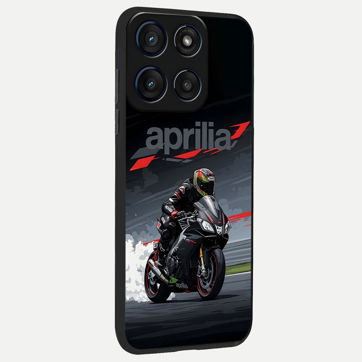  Dark Aprilla back cover For Moto Edge 60 slim fit glass case with vibrant aesthetic design