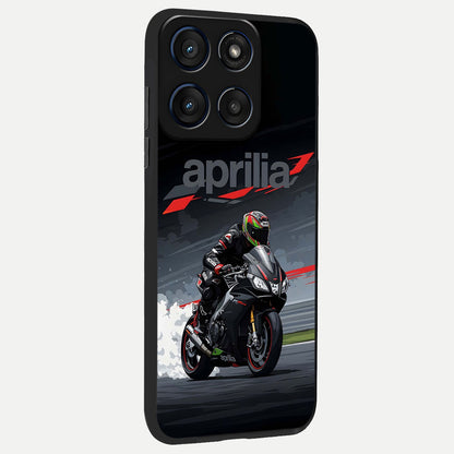  Dark Aprilla back cover For Moto Edge 60 slim fit glass case with vibrant aesthetic design