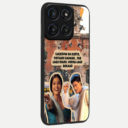  Desi Retro Vibes back cover For Moto Edge 60 slim fit glass case with vibrant aesthetic design