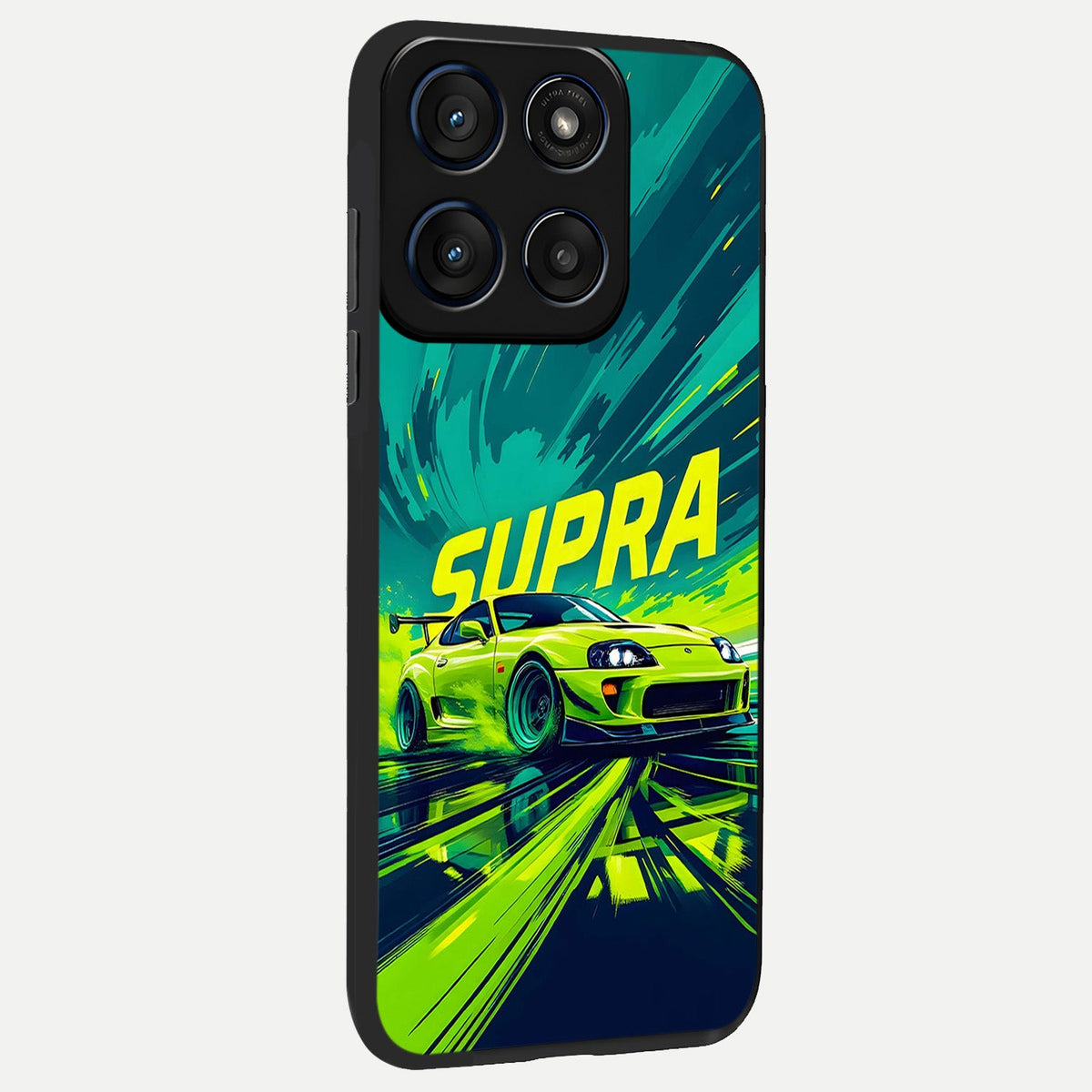  Electric Supra Thunder back cover For Moto Edge 60 slim fit glass case with vibrant aesthetic design