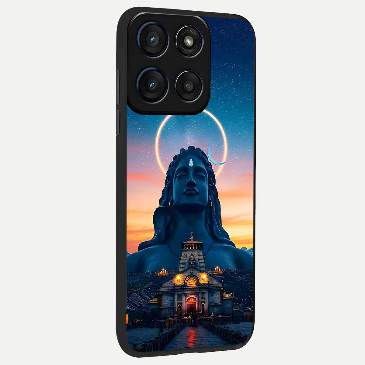  Eternal Shiva Aura back cover For Moto Edge 60 slim fit glass case with vibrant aesthetic design