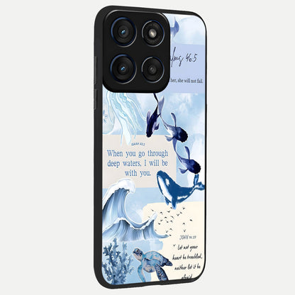 Faithful Ocean Promise back cover For Moto Edge 60 slim fit glass case with vibrant aesthetic design