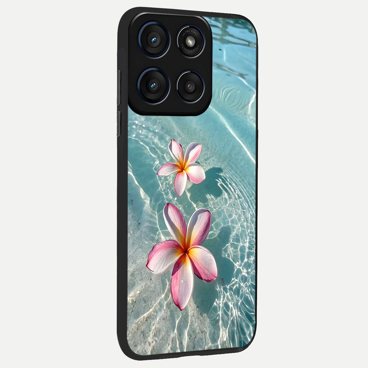  Floating Bloom Bliss back cover For Moto Edge 60 slim fit glass case with vibrant aesthetic design