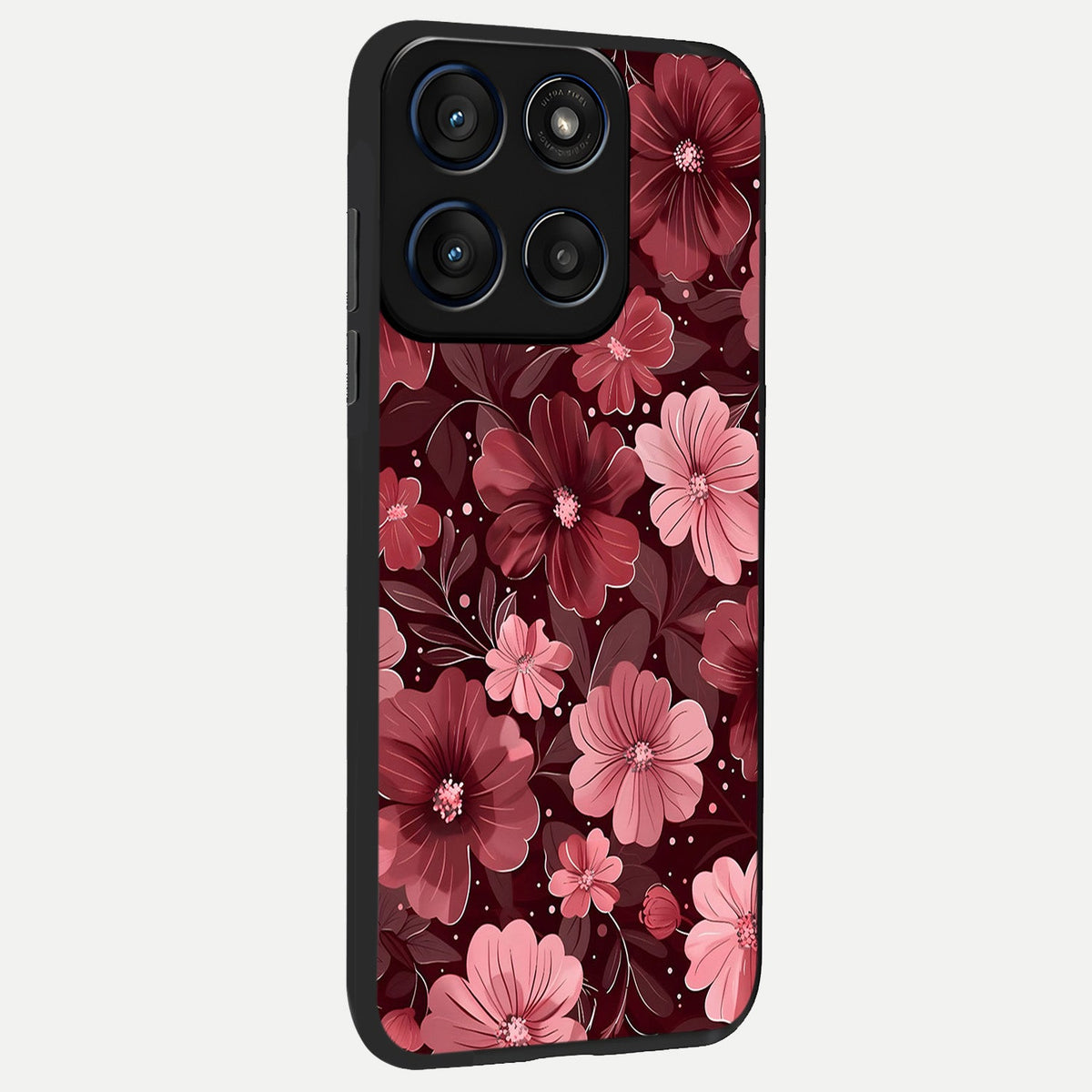  Flower Blush Bloom back cover For Moto Edge 60 slim fit glass case with vibrant aesthetic design