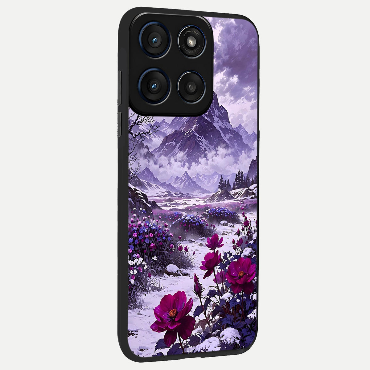  Flower Mountain View back cover For Moto Edge 60 slim fit glass case with vibrant aesthetic design