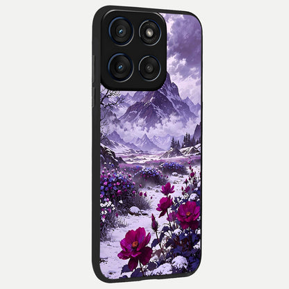  Flower Mountain View back cover For Moto Edge 60 slim fit glass case with vibrant aesthetic design
