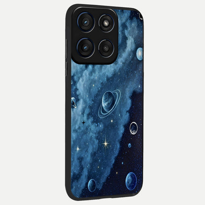  Galaxy Dream Space back cover For Moto Edge 60 slim fit glass case with vibrant aesthetic design