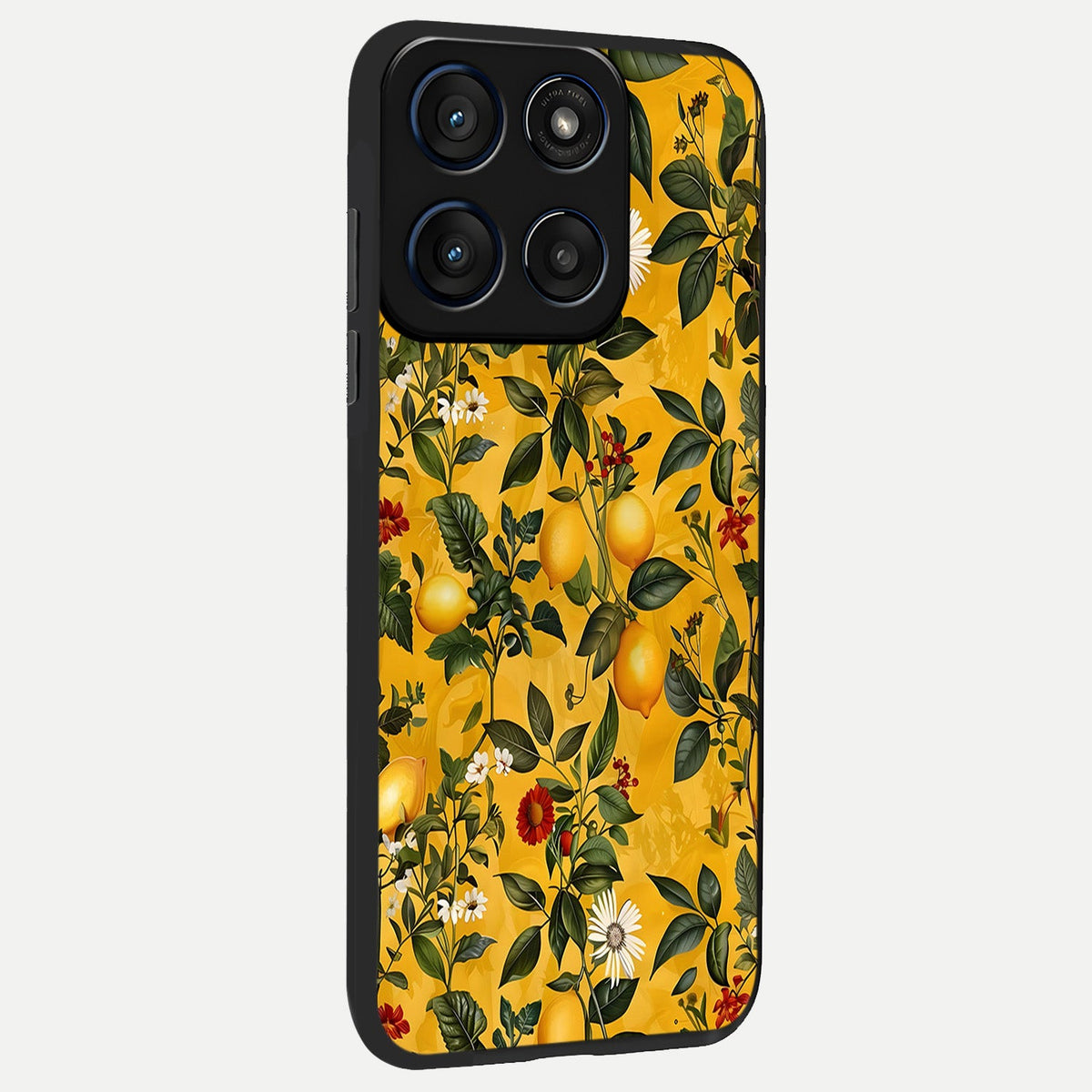  Golden Lemon Field back cover For Moto Edge 60 slim fit glass case with vibrant aesthetic design