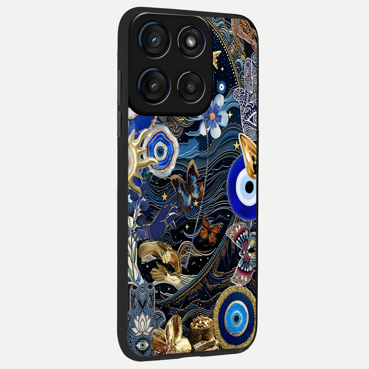  Golden Moon Magic back cover For Moto Edge 60 slim fit glass case with vibrant aesthetic design