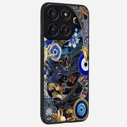  Golden Moon Magic back cover For Moto Edge 60 slim fit glass case with vibrant aesthetic design