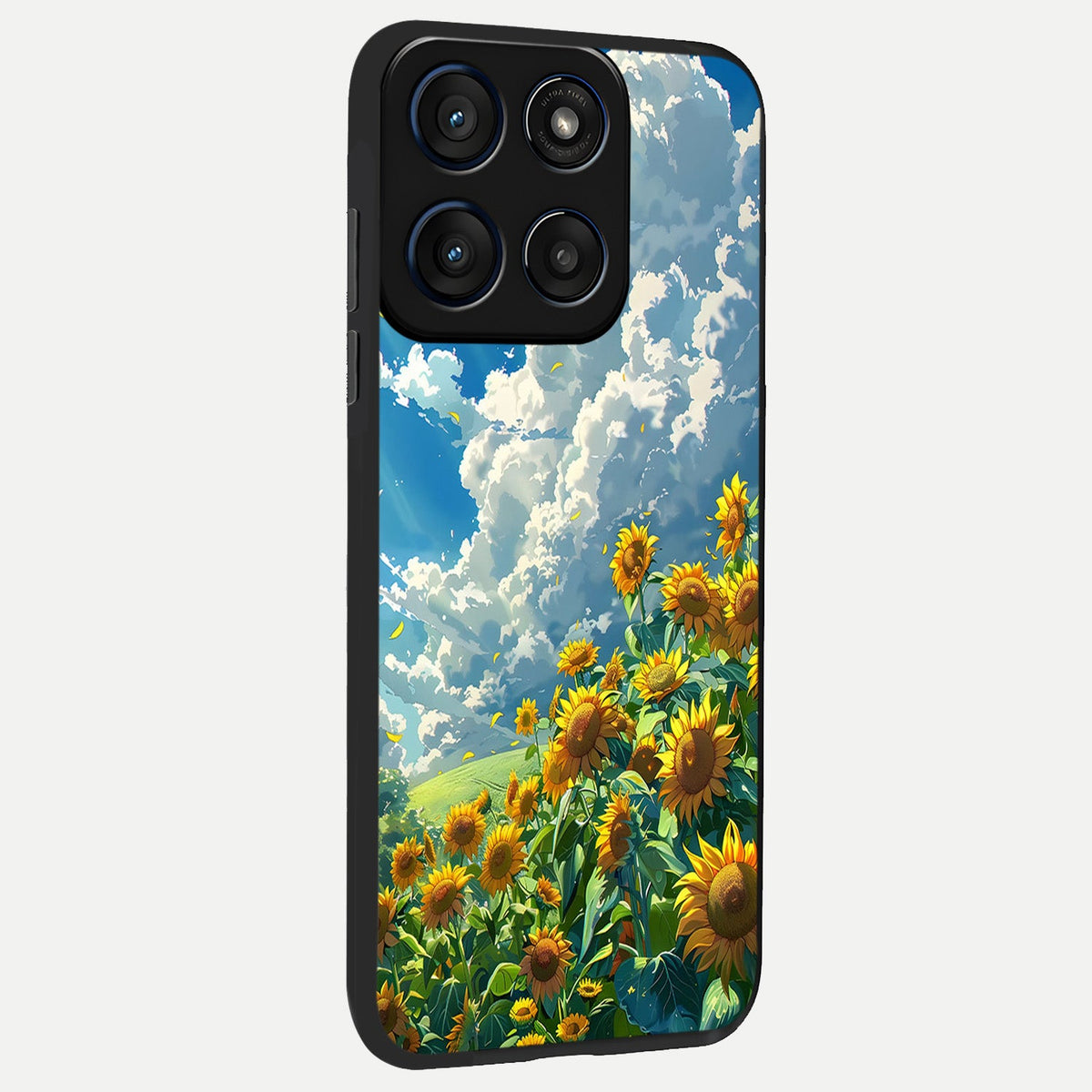  Golden Sun Glory back cover For Moto Edge 60 slim fit glass case with vibrant aesthetic design