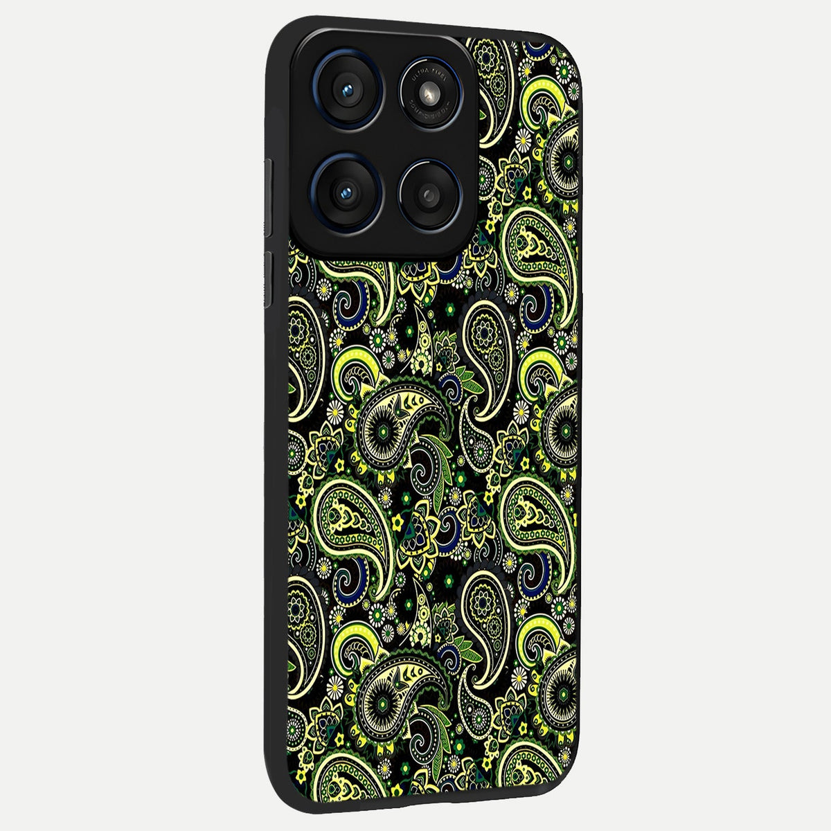  Green Lemon back cover For Moto Edge 60 slim fit glass case with vibrant aesthetic design