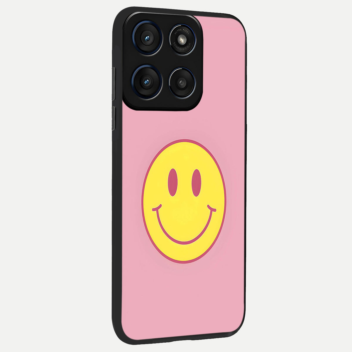  Happy Pink Mood back cover For Moto Edge 60 slim fit glass case with vibrant aesthetic design