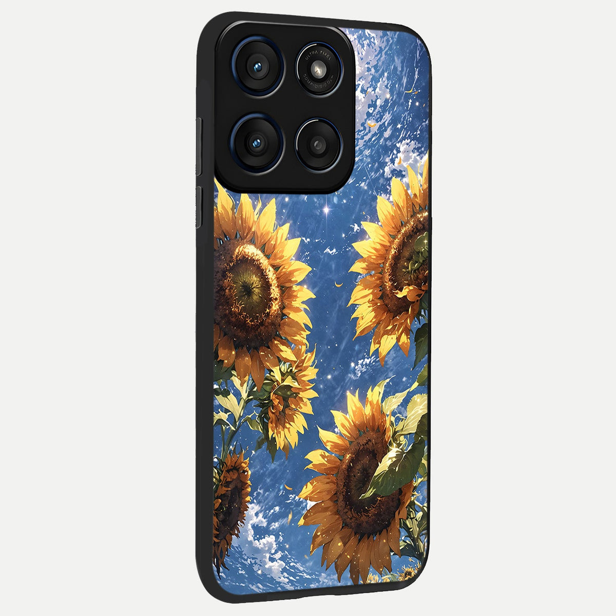  Heavenly Sunflower Rise back cover For Moto Edge 60 slim fit glass case with vibrant aesthetic design