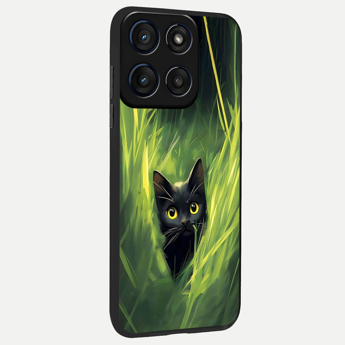  Hidden Cat Whisper back cover For Moto Edge 60 slim fit glass case with vibrant aesthetic design