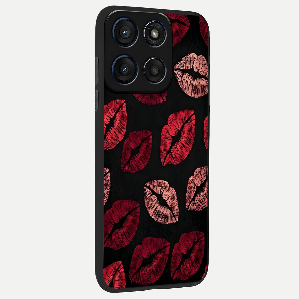  Midnight Kiss Love back cover For Moto Edge 60 slim fit glass case with vibrant aesthetic design